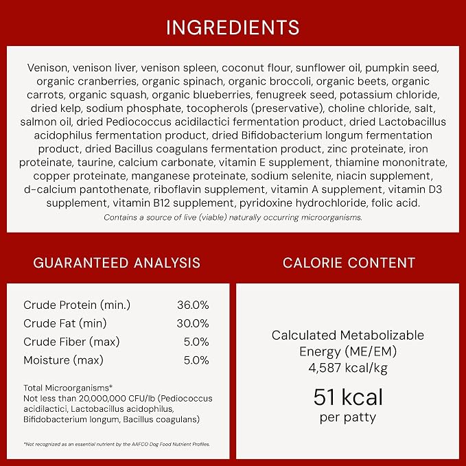 Stella & Chewy's Freeze-Dried Raw Dinner Patties - Simply Venison Recipe - High Protein Grain-Free Puppy & Dog Food - Perfect For Picky Eaters - 25 oz