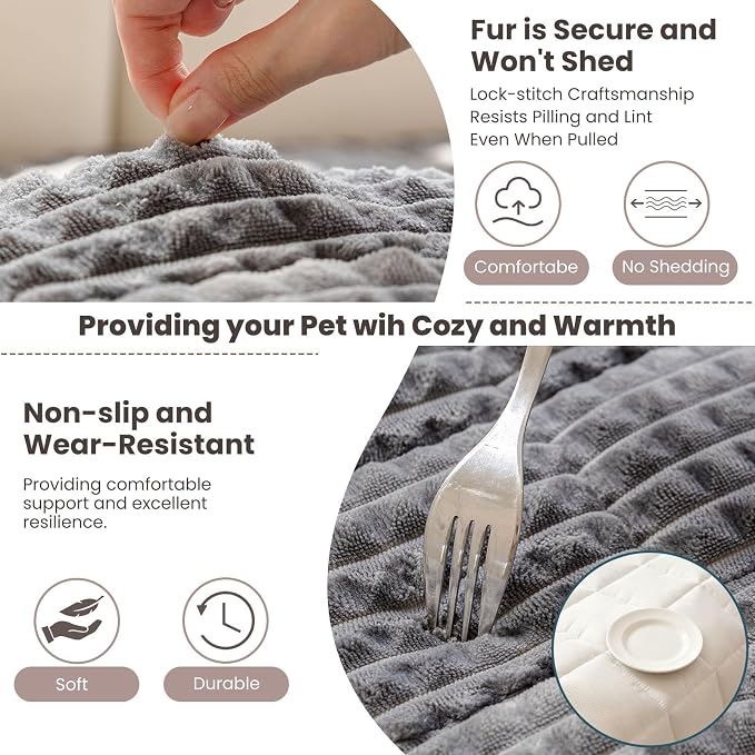 Couch Cover for Dogs Washable, Non-Slip Pet Couch Covers for Sofa, Fuzzy Dog Couch Cover Blanket, Thick, Soft, Plush Couch Cushion Covers for Sofa Protector (Dark Gray, 27.6" x 59"/70 x 150cm)