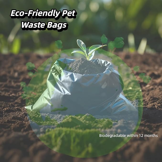 Black Dog Waste Bags Rolls, Extra Thick and Leak-Proof Poop Bags for Dogs&Cats,6 Rolls (90 Count)