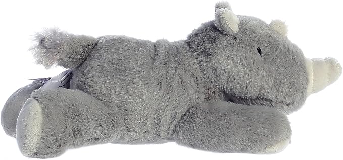 Aurora® Adorable Mini Flopsie™ Rhino Stuffed Animal - Mini Companions Ready for Playful Adventures - for Kids All Ages, Toddlers, Adults, and Families - Gray 8 Inches