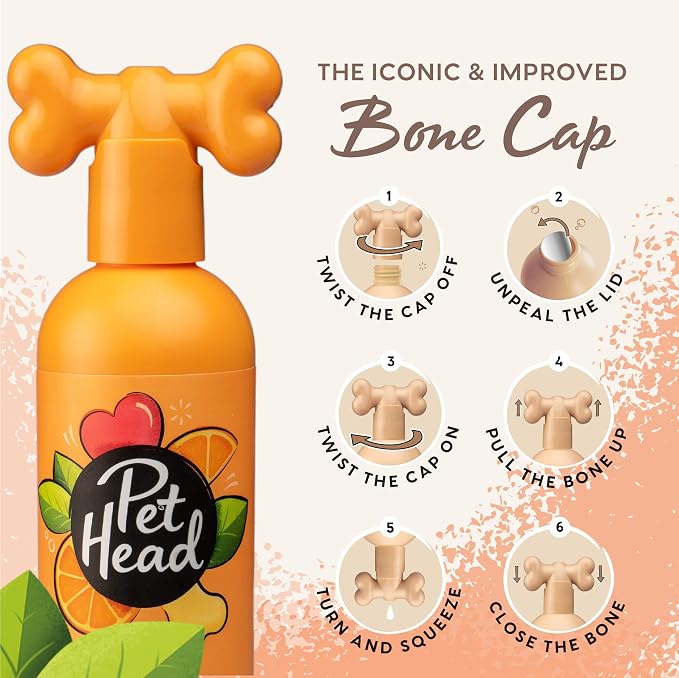Pet Head Ditch the Dirt Dog Shampoo | Orange Scent | Deodorizing Shampoo for Smelly Dogs | Deep Cleans and Removes Odors | Vegan | Gentle Formula for Puppies | Made in USA | 16 fl. oz.
