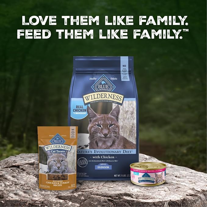Blue Buffalo Wilderness Wild Delights Meaty Morsels Chicken & Salmon in Tasty Gravy Adult Wet Cat Food, High-Protein & Grain-Free Recipe with Natural Ingredients, 3-oz. Cans (24 Count)