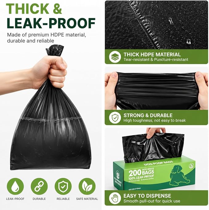 Sherr 100 Boxed Rolls 20000 Counts Dog Poop Bags Bulk Leak Proof Dog Waste Bags Pet Doggy Waste Poop Box Universal for Puppy Pets Outdoor Walking and Travel, 100 Rolls of 200