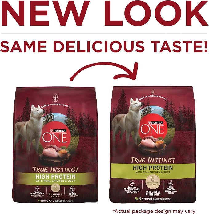 Purina ONE True Instinct High Protein Dry Dog Food Formula with Real Chicken and Duck Natural with Added Vitamins and Minerals Dog Food - 27.5 lb. Bag