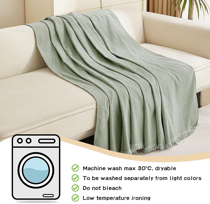 MYSKY HOME Sectional Slipcover Furniture Protector, Couch Cover for Sectional Sofa — 2 Pieces Sofa Cover for L Shape Sofa for Pet, Kid, Blanket for 2-3 Cushion Couch (71"x118"+71"x118", Sage Green)
