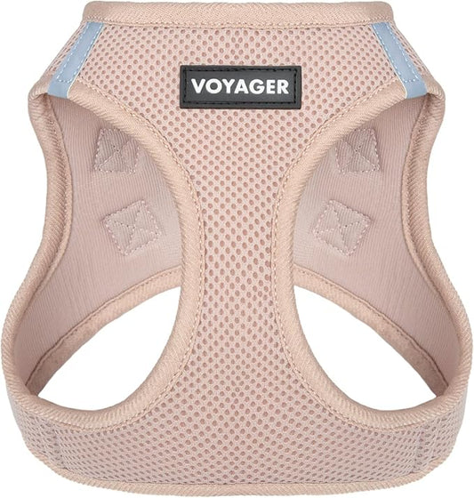 Best Pet Supplies Voyager Step-in Air Harness - All Weather Mesh, Reflective, No Pull Harness for Dogs, Cats - Secure with Hook & Loop Fastener, Buckle, Double D-Rings - Khaki, XS