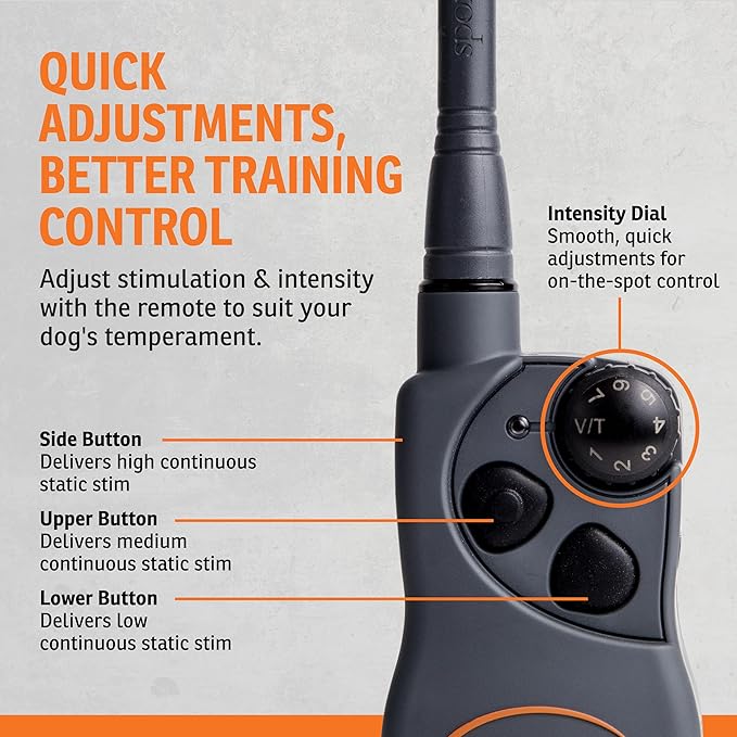 SportDOG SportHunter 825X Remote Dog Training Collar - 1/2 Mile Range, 21 Static Levels, Tone & Vibration, No-Look Dial, DryTek Waterproof, Up to 70 Hrs Battery Life, Expandable to 3 Dogs