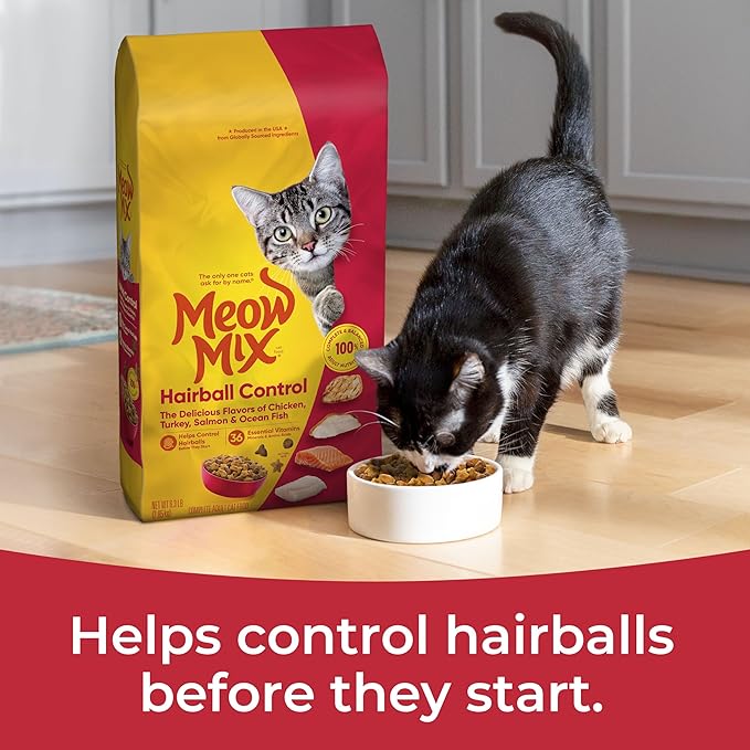 Meow Mix Hairball Control Dry Cat Food for Adult Cat, 6.3 lb. Bag