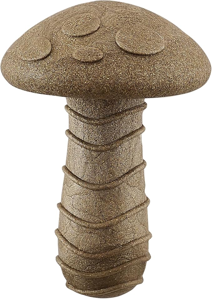 Dogwood Mushroom Dog Chew Toy – Real-Wood Blend, Peanut Butter Scented, Moderate Chewers, Medium, 4.8" x 3.4" x 3.4"
