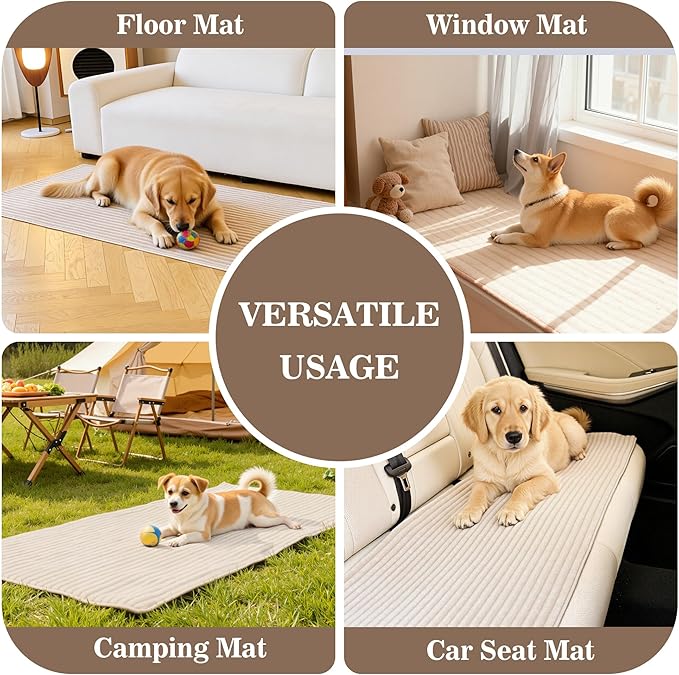 MYSKY HOME 100% Waterproof Couch Cover, Couch Covers for Dogs Washable, Non Slip Couch Covers for 2 Cushion Sofa Pet Friendly, Sofa Covers Slipcover Furniture Protector Dog Bed Cover, Khaki, 35"x63"