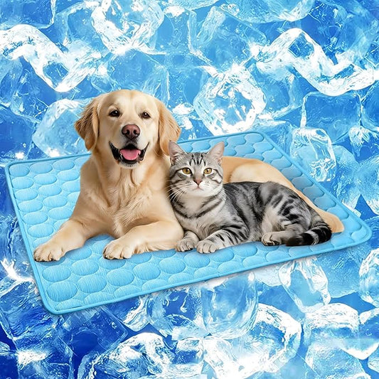 Cooling Mat for Dogs & Cats, Q-Max>0.4 Washable Cooling Pad for Small, Medium, Large & XL Pets, Portable Non-Slip Indoor & Outdoor Cooling Dog Bed Mat for Floor, Sofa, Car Seat, Crate, Kennel