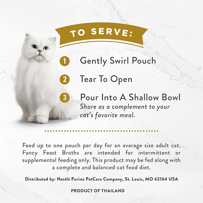 Purina Fancy Feast Broths Classic Cat Food Topper With Tuna, Shrimp, and Whitefish - (Pack of 16) 1.4 oz. Pouches