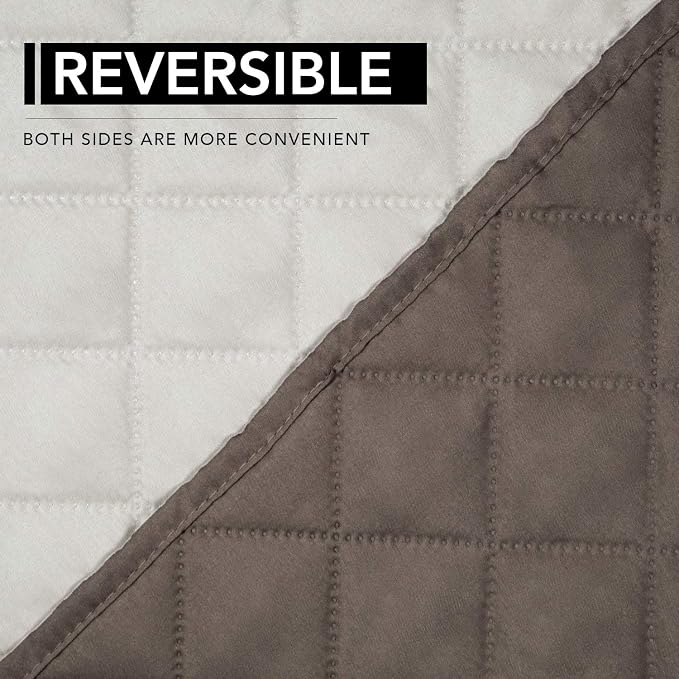 Easy-Going Oversized Recliner Cover Reversible Couch Cover Sofa Cover for Living Room Water Resistant Furniture Protector with Elastic Straps for Pets Dog (Oversized Recliner,Taupe/Ivory)