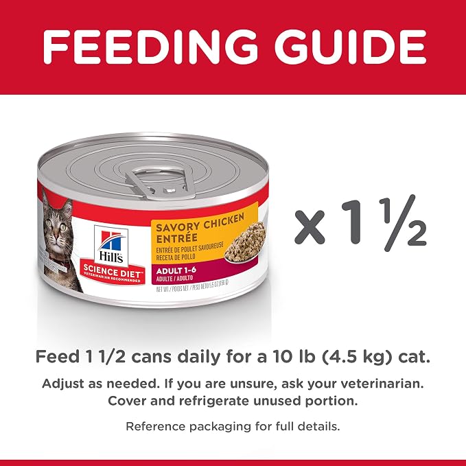 Hill's Science Diet Adult 1-6 Wet Cat Food, Chicken Minced, 5.5 oz. Cans, 24-Pack