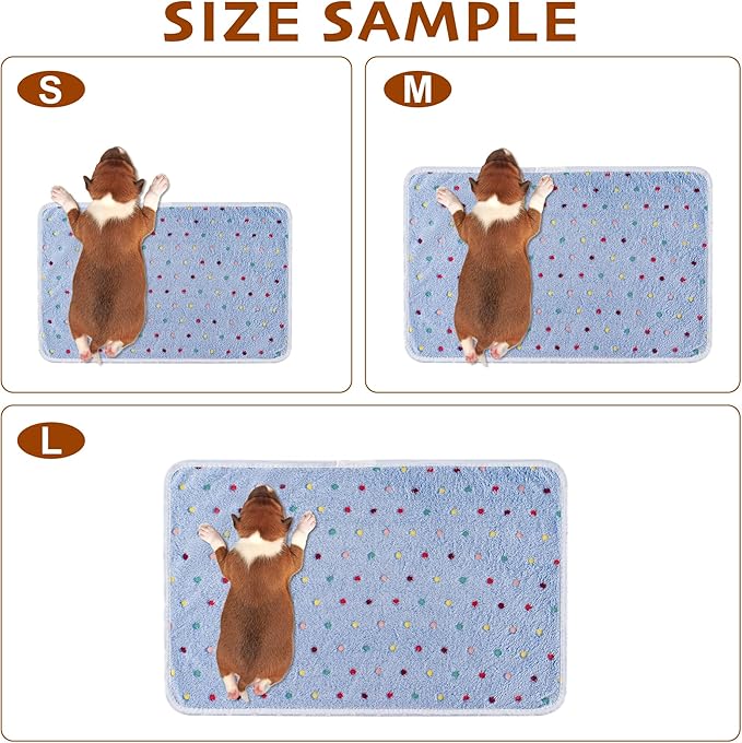 1 Pack 3 Blankets Fluffy Premium Fleece Soft Pet Blanket Flannel Throw for Cat Dog Puppy (Medium 30x20'', Dot-White/Pink/Blue)