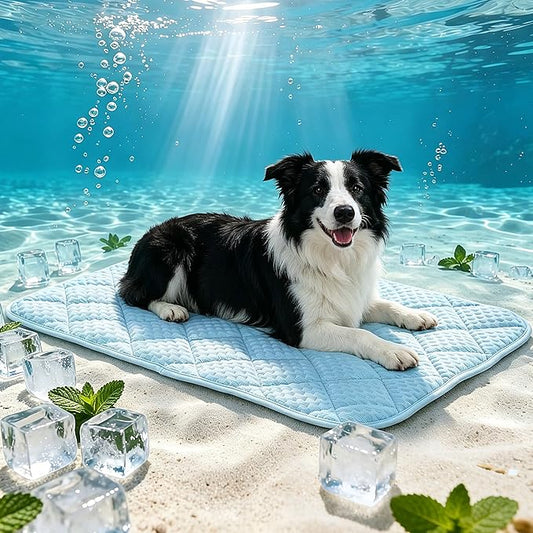 Cooling Mat for Large Dogs, 35.4"x 23.6" Thick & Durable Dog Cooling Mat, Q-MAX>0.45, Double-Sided Cooling Pet Pad, Portable & Washable Dog Cooling Mat for Crate, Couch & Car