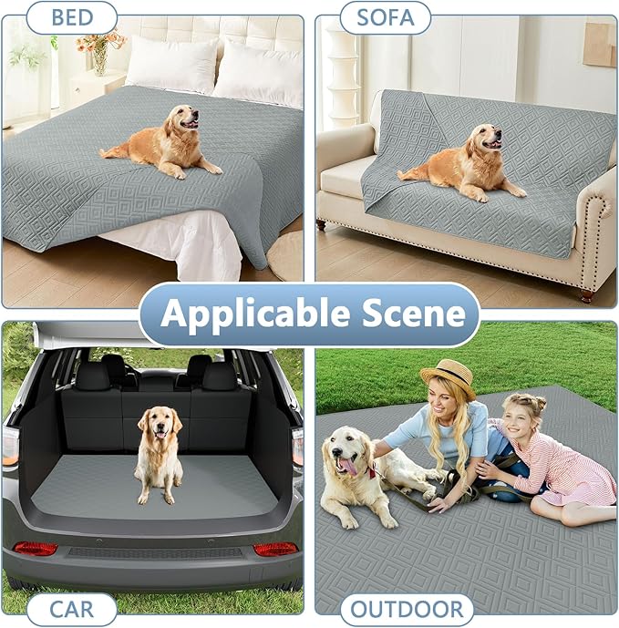 hyha Waterproof Dog Blanket, Soft Dog Bed Cover Pet Blankets, Waterproof Sofa Couch Cover for Dogs Washable, Reversible Pet Couch Covers for Sofa Furniture (30x70 Inch, Grey/Grey)