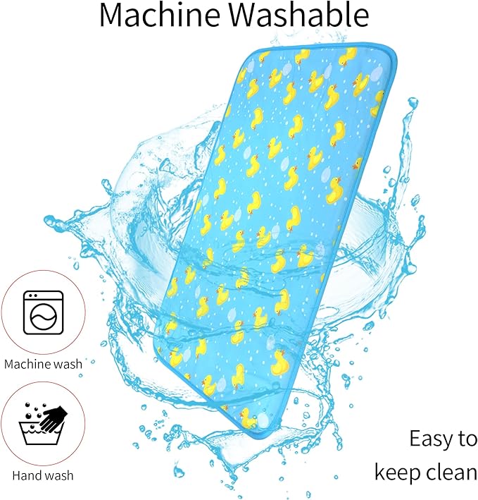 DELIFUR Cat Cooling Mat- Pet Ice Mat Outdoor for Dogs Self Cooling Pad for Kitten Cat Puppy Machine Washable (Medium, Blue Duck)
