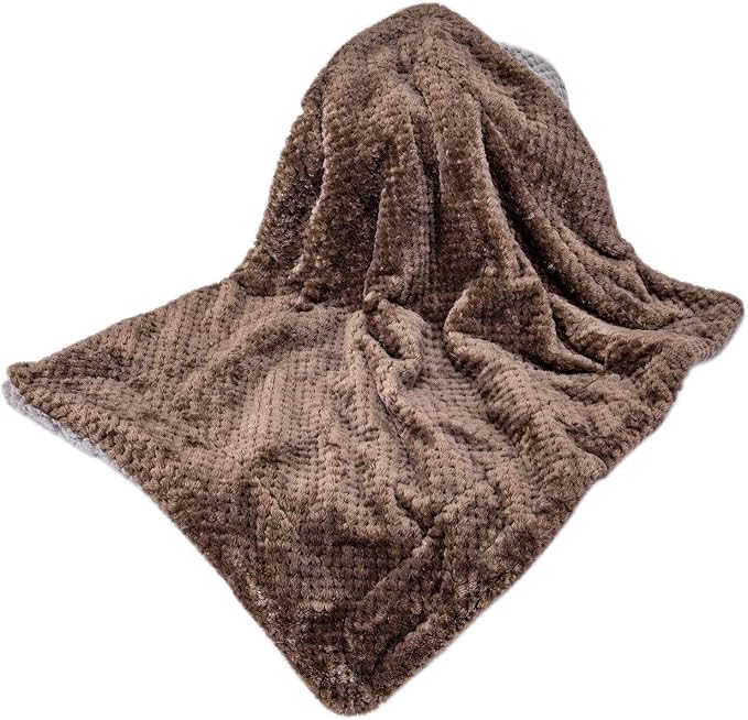 DG-Eagle Grey Plush Fleece Receiving Blanket for Dog, Cat, Couch, Travel - Warm, Soft, 24" x 32"