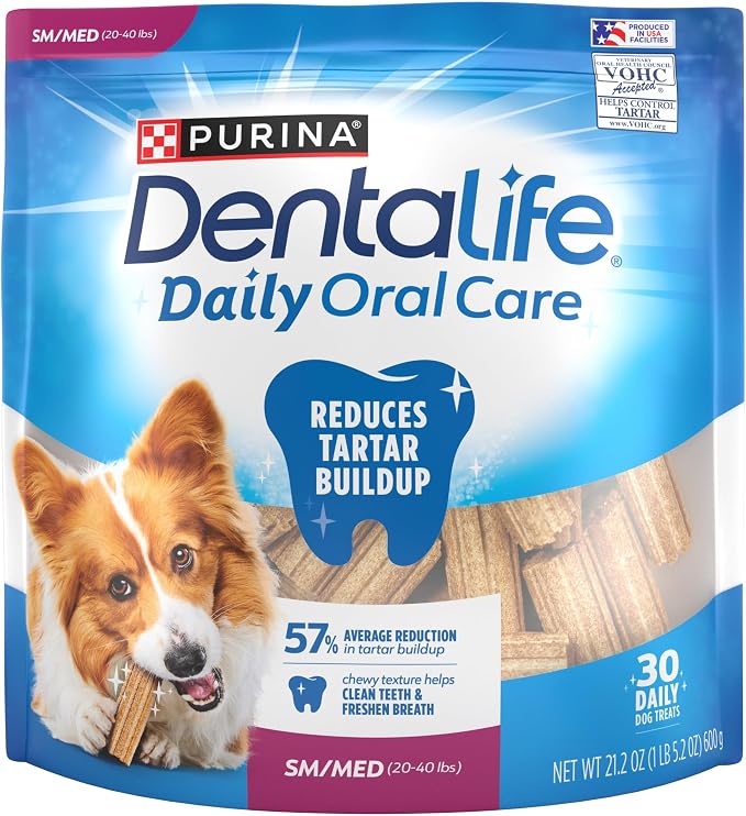 Purina DentaLife Daily Oral Care Dog Dental Chews for Small and Medium Breed Dogs - 30 ct.