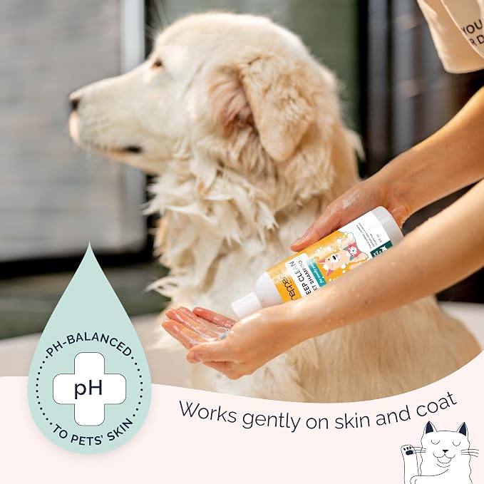 Hepper Deep Clean Pet Shampoo for Smelly Pets: Odor Control & Coat Care for All Breeds! Ideal for Short, Long, Double-Coated, and Smelly Pets