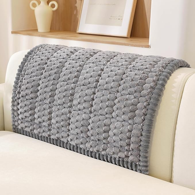 OstepDecor Couch Cover for Dogs, Washable Non Slip Sofa Cover for Pets, Soft Couch Covers for Sofa, Loveseat and Sectional, Furniture Protector Against Pet Hair & Scratches (35.4" x 35.4", Grey)