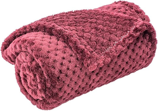 Ruby Red Pet Blanket - Warm Soft Fuzzy Blankets for Puppy, Kitten, Small, Medium, Large Dogs & Cats - Plush Fleece Throws for Bed, Couch, Sofa, Travel (M/32" x 40")