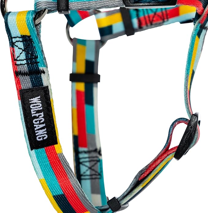 Wolfgang Heavy Duty Adjustable Dog Harness, Pull-Tested for Walking & Training, Mixtape Print, Small
