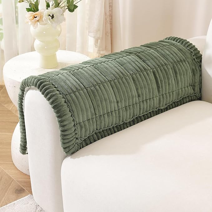 OstepDecor Couch Cover for Dogs, Washable Non Slip Sofa Cover for Pets, Soft Couch Covers for Sofa, Loveseat and Sectional, Furniture Protector Against Pet Hair & Scratches (20" x 24", Green)