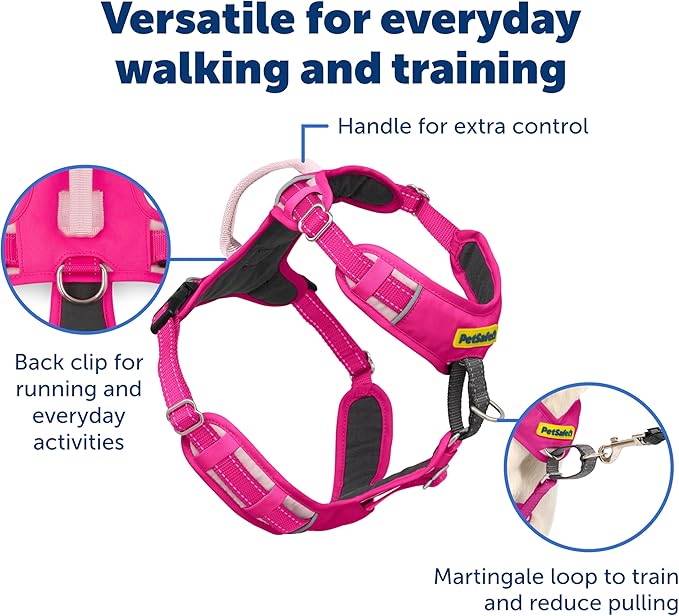 PetSafe Easy Walk Comfort No-Pull Dog Harness Full-Body Padding - Better Walks on the First Use - 5 Points of Adjustment X-Small, Pink