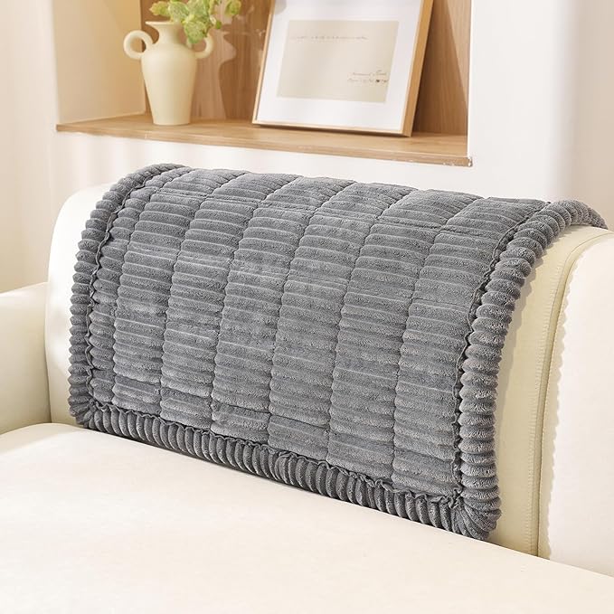OstepDecor Couch Cover for Dogs, Washable Non Slip Sofa Cover for Pets, Soft Couch Covers for Sofa, Loveseat and Sectional, Furniture Protector Against Pet Hair & Scratches (35.4" x 35.4", Dark Grey)