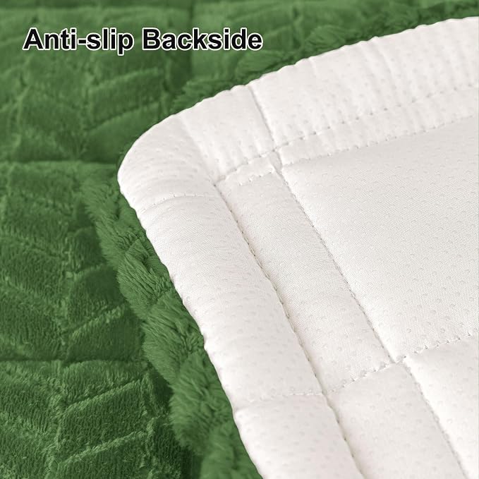 Smiry Couch Cover for Dogs, Non Slip Fuzzy Pet Sofa Covers Washable for 3 Cushion Couch, Soft Thick Furniture Protector for Cats Dogs, Against Fur, Dirt, Scratch Resistant (Olive Green, 43"x82.7")