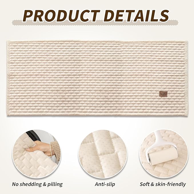 Couch Covers for Dogs Washable, 27.6"x70.9" Velvet Dog Couch Cover Protector, Fuzzy Plush Pet Sofa Cover for 2-3 Cushion Couch, Sofa Covers for Pets(1PC,Beige White,2-3 Seater Sofa Pad Cover)