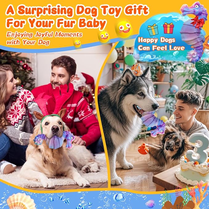 Jeefome Dog Chew Toys for Aggressive Chewers: Squeaky Dog Chew Toys for Large Dogs-Tough Indestructible Toys for Large/Medium/Small Breeds-Interactive Toys with Fun Squeaky Sound for Boredom