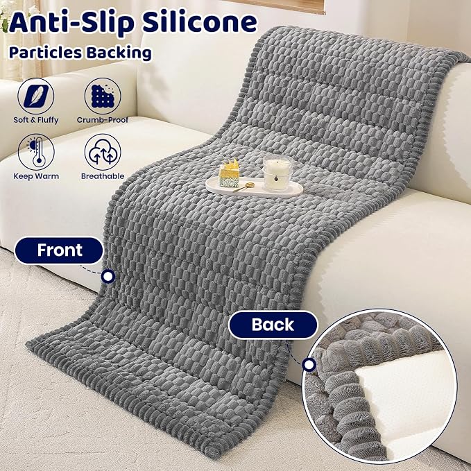 Royhom Couch Cover for Dogs Washable, Soft Thick Pet Couch Covers for Sofa, Pawcart Couch Protector Pet Friendly, Furniture Covers Dog Mat for Couches and Sofas (Grey, 27.6 x 47.2 Inch)