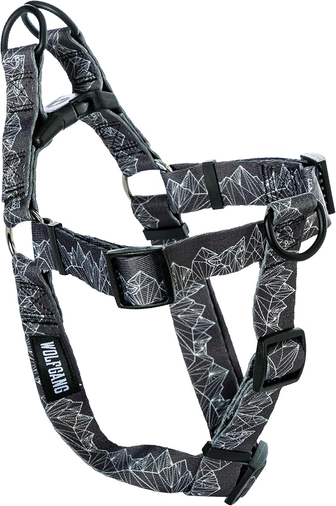 Wolfgang Heavy Duty Adjustable Dog Harness, Pull-Tested to Over 800 lbs for Walking & Training, WolfMountain Print, Medium