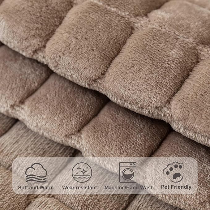 Velvet Washable Couch Cover for Pets Dogs, Non Slip Sectional Sofa Covers for 3 Cushion Couch Sofa L Sharped Sofa Arm Slipcover, Furniture Protector Covers(1 PCS 36"x36" Khaki)