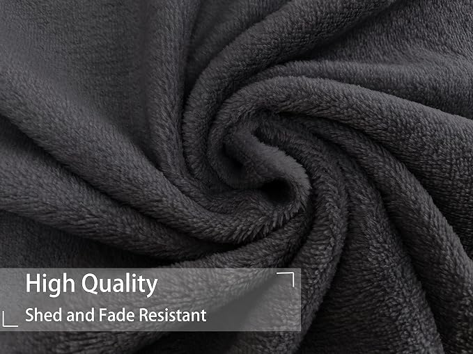 iMaylex Soft Puppy Flannel Fleece Blanket for Pet Dog Cat, Plush Microfiber, Cozy and Lightweight, Dark Grey, Pet, 19 x 27 inch (50 x 70 cm)