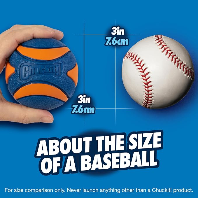 Chuckit! Ultra Squeaker Ball Dog Toy, Large (3 Inch) 1 Pack, for Large Breeds