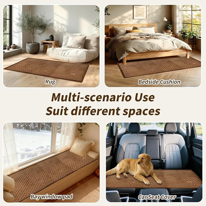 Couch Covers for Dogs Washable, Velvet Dog Couch Cover Protector, Fuzzy Plush Pet Sofa Cover for 3-4 Cushion Couch, Sofa Covers for Pets(1PC,Dark Brown,27.6"x94.5",3-4 Seater Sofa Pad Cover)