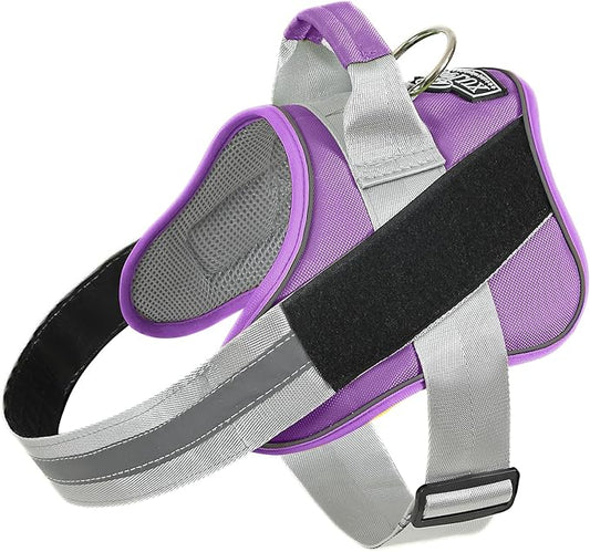 Dog Harness, No-Pull Reflective Dog Vest, Breathable Adjustable Pet Harness with Handle for Outdoor Walking - No More Pulling, Tugging or Choking (Lavender, Large (Pack of 1))