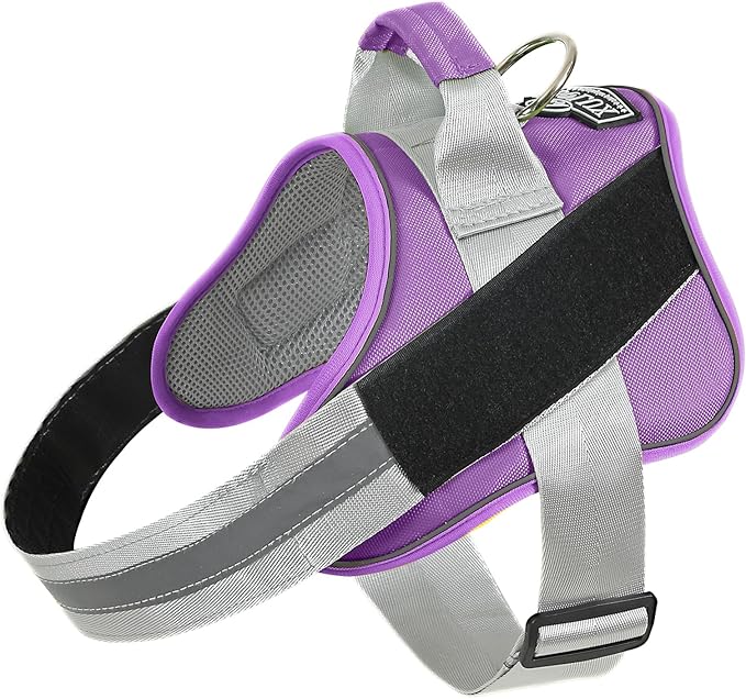 Dog Harness, No-Pull Reflective Dog Vest, Breathable Adjustable Pet Harness with Handle for Outdoor Walking - No More Pulling, Tugging or Choking (Lavender, Medium (Pack of 1))