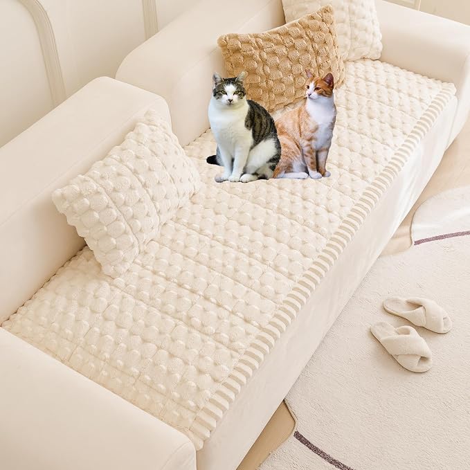 Mivnue Pet Couch Cover Dogs Washable Sofa Protector Non Slip Fuzzy Couch Pads Pet Friendly Dog Mat for Couches and Sofas