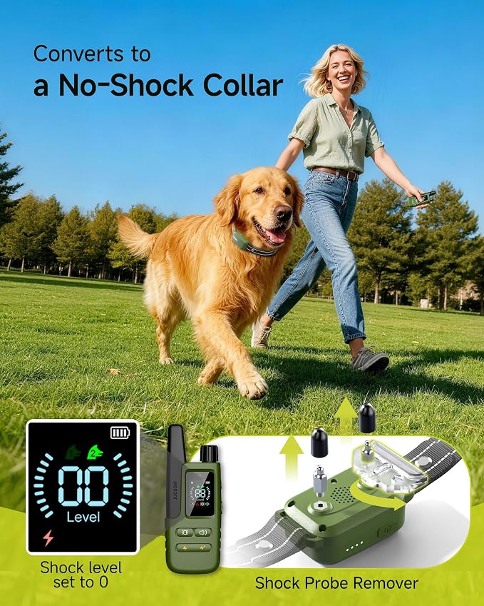 Shock Collar for 2 Dogs (10-120lbs) - 4200FT Dog Training Collar with Remote, IPX8 Waterproof Electric Collar with 4 Training Modes, Rechargeable E-Collar for Large Medium Small Breeds