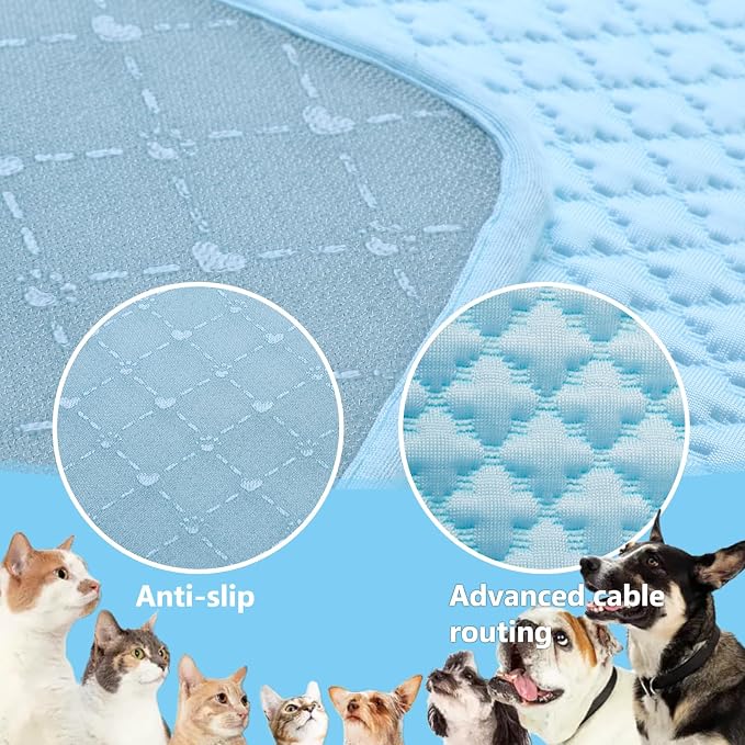 SOMOYA Dog Cooling Mat (Q-Max>0.45) Dog Bed Mats Blanket Cool Pad for Dog,Washable Ice Silk Sleep Mat Pad Breathable for Large Dogs Cats Large