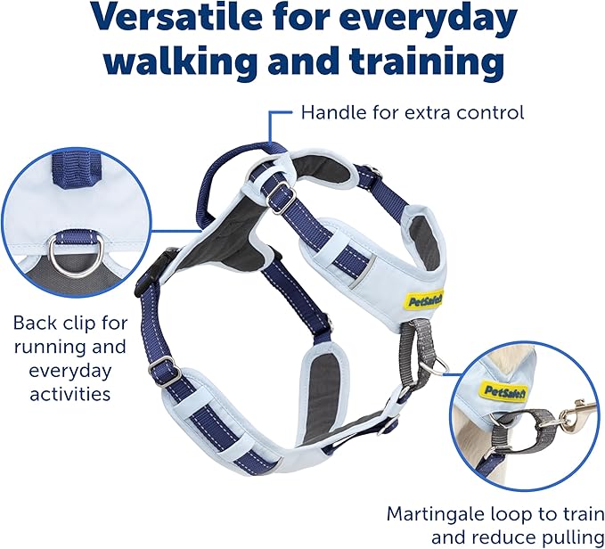 PetSafe Easy Walk Comfort No-Pull Dog Harness Full-Body Padding - Better Walks on the First Use - 5 Points of Adjustment Large, Blue