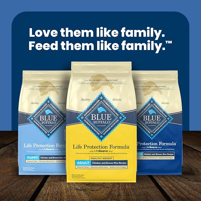 Blue Buffalo Life Protection Formula Healthy Weight Adult Dry Dog Food, Chicken & Brown Rice, Supports Immunity with Antioxidant-Rich LifeSource Bits, Promotes Lean Muscles & Weight Control, 5 lbs.