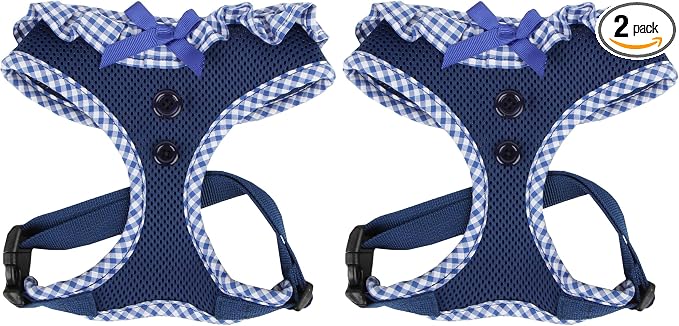 Authentic Puppia Vivien Harness, Royal, Large (Pack of 2)