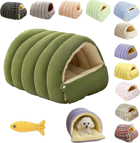 Cozy Monster Cat Bed, Niopets Cave Style Pet Bed, Warm Cats Tent Nest for Sleeping & Lounging, Removable and Washable Winter Closed-Off Cat Bed, Cute House for Small Dogs and Pets (B, Small)