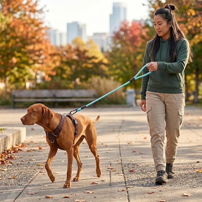 Rope Dog Leash, Macaron Colors Dog Leash, Comfortable Leather Handle, Resistant to Dirt and Bite, Strong Nylon Pet Lead for Small, Medium, Large Dogs (Mint Green, 5 Feet)